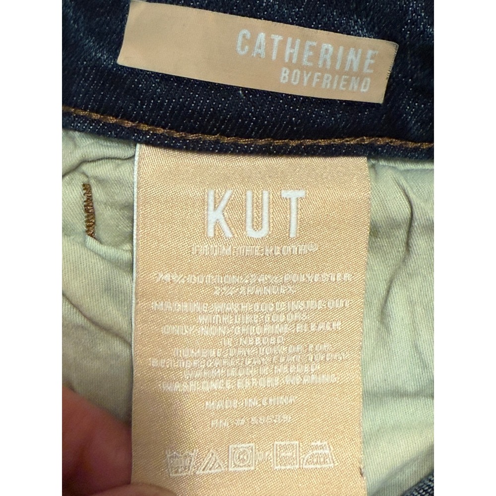 KUT from the Kloth Catherine Boyfriend Jeans Medium Wash Blue Size 12 Stretch - Picture 4 of 6